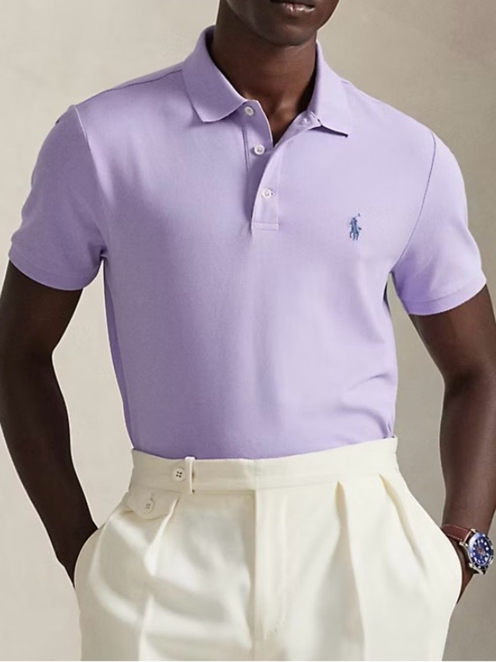 Polo Ralph Lauren Men’s 1XB Powder Purple Mesh Polo Shirt Big & Tall NWT